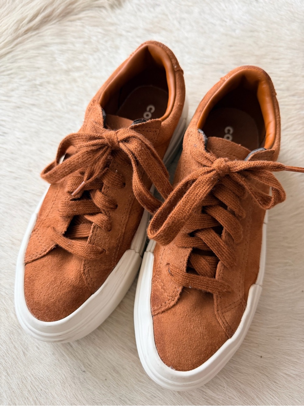 Converse Women’s. Platform Suede Sneakers - Rust Brown - Picture 3 of 6